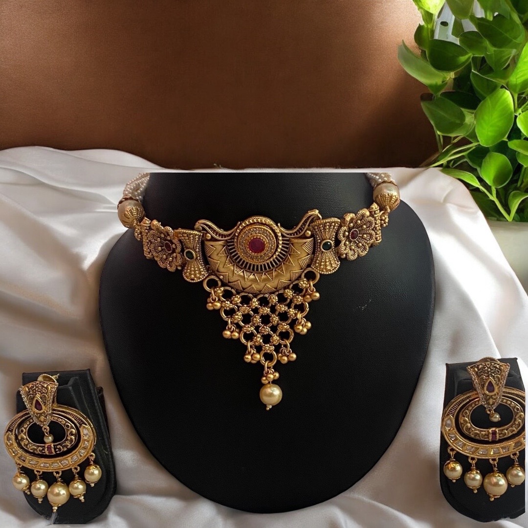 Copper half circle choker