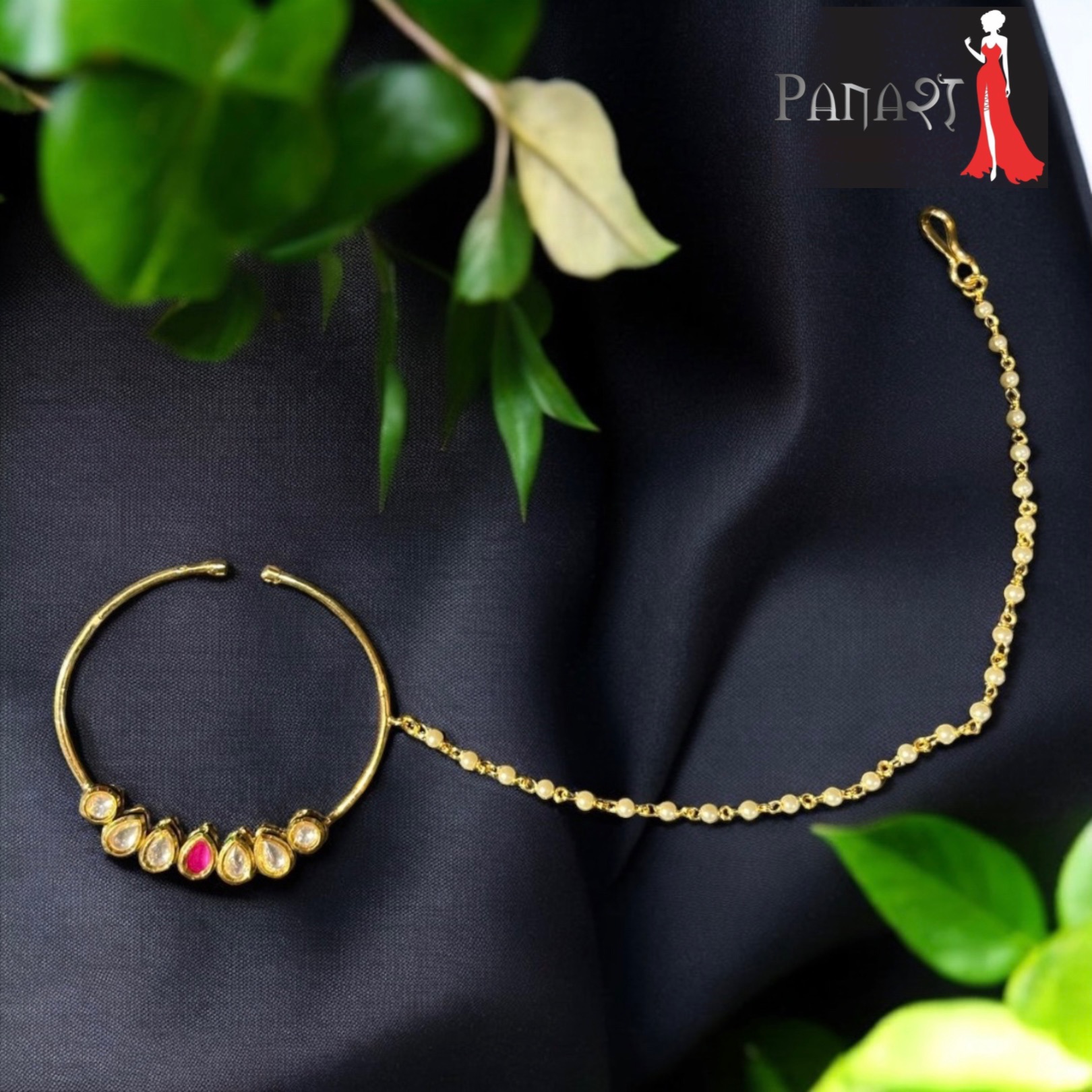 Round kundan nosering 