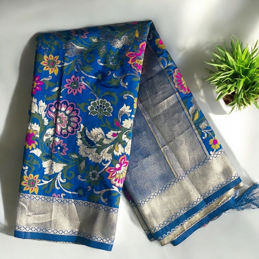 Blue Brocade Shela