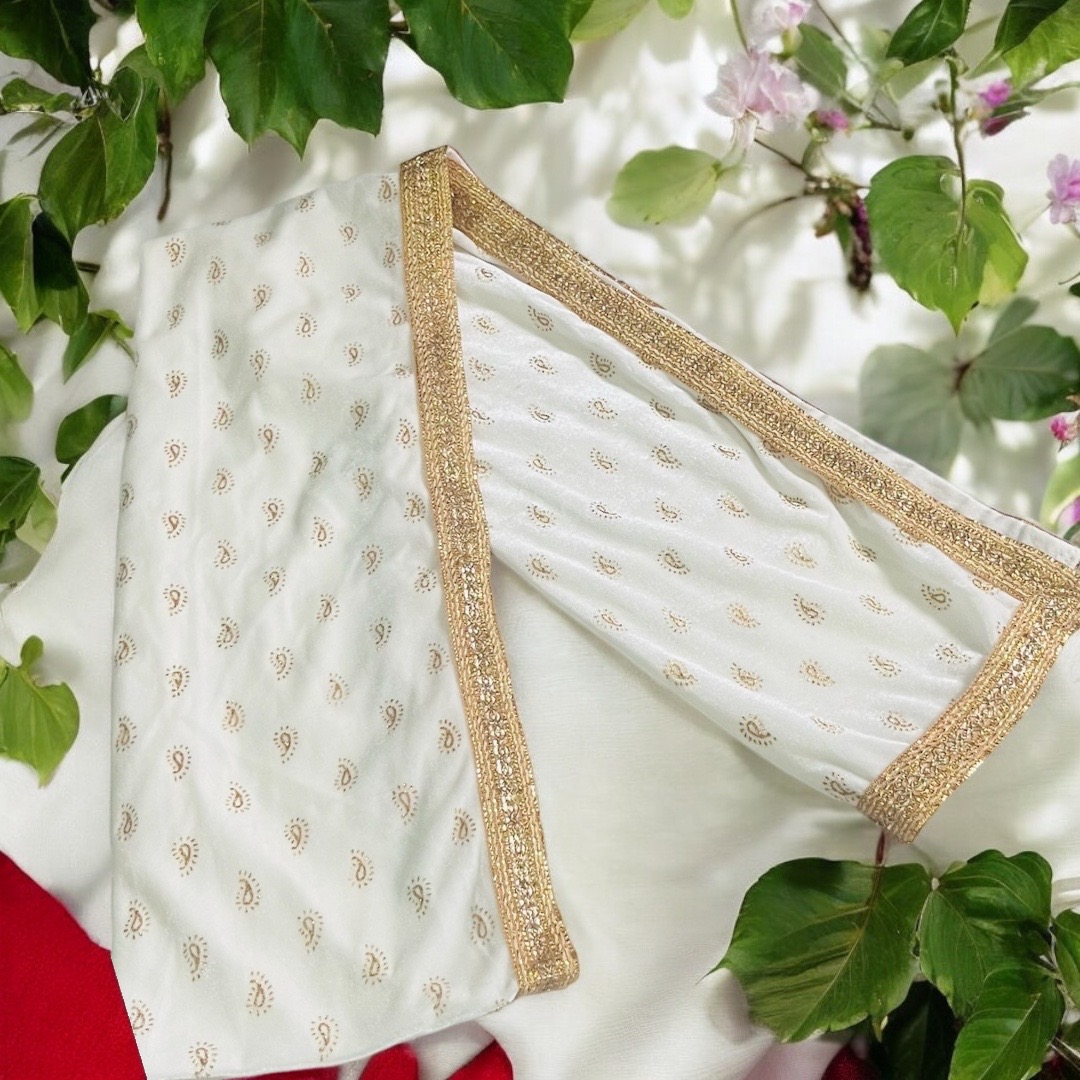White Golden Work Shela 