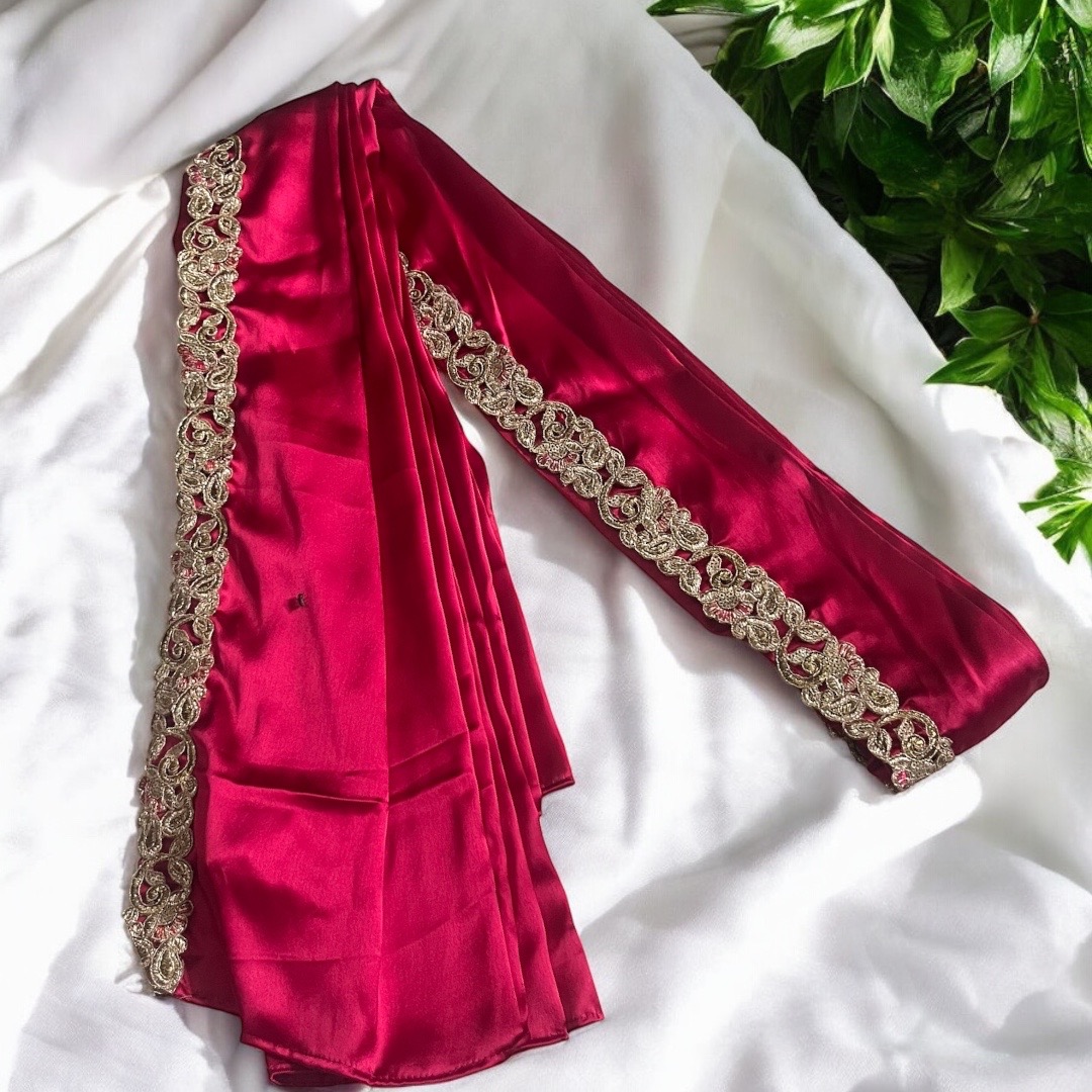 Rani pink satin shela 