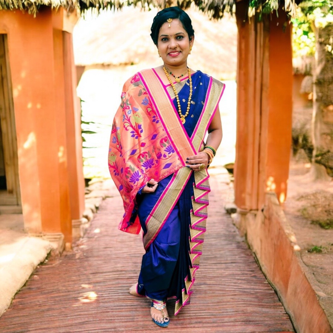 Purple Shahi Mastani Nauvari Saree