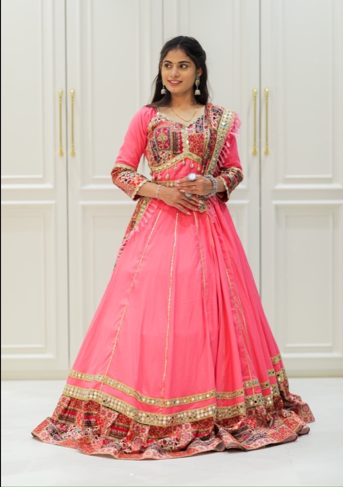 Light Pink navratri lehenga 
