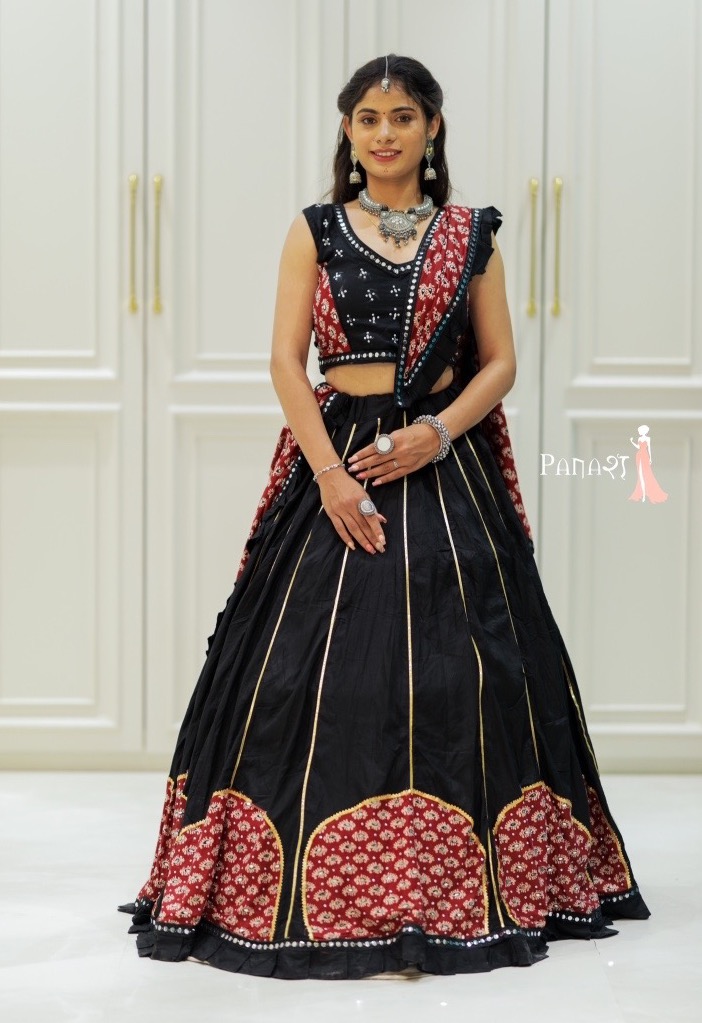 Black & Red navratri lehenga 