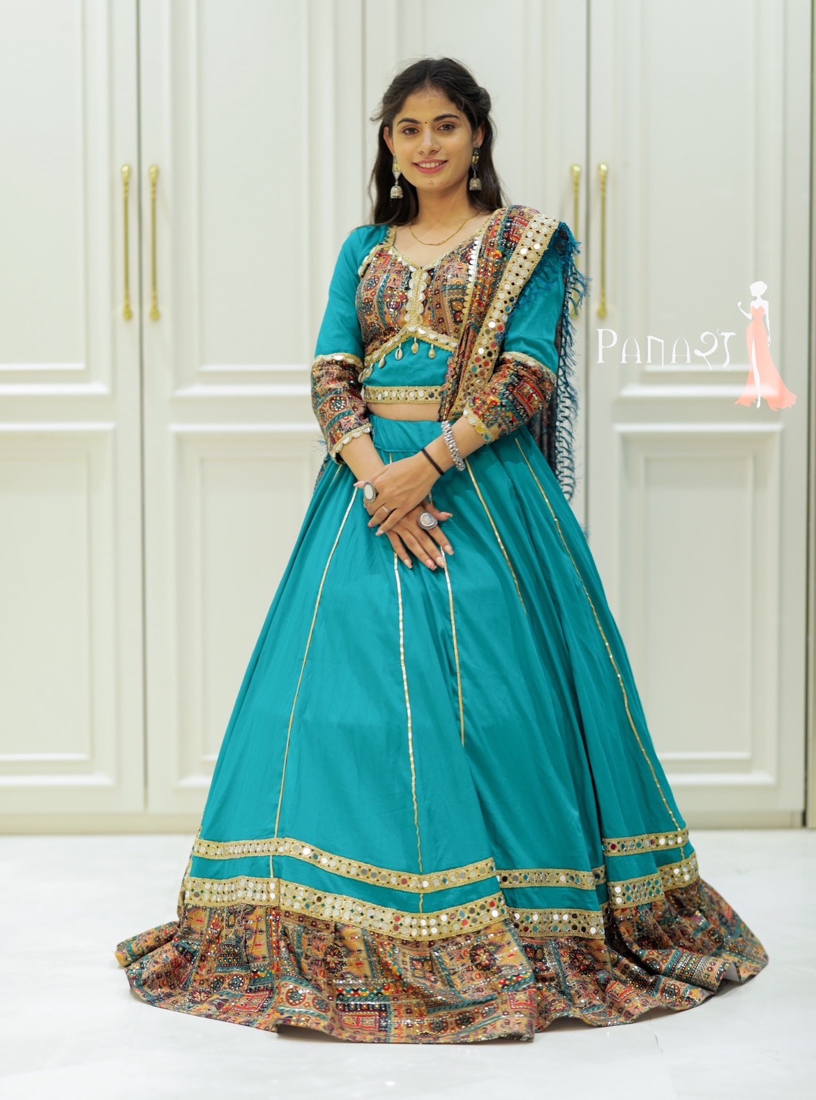 Rama Green Navratri Lehenga 