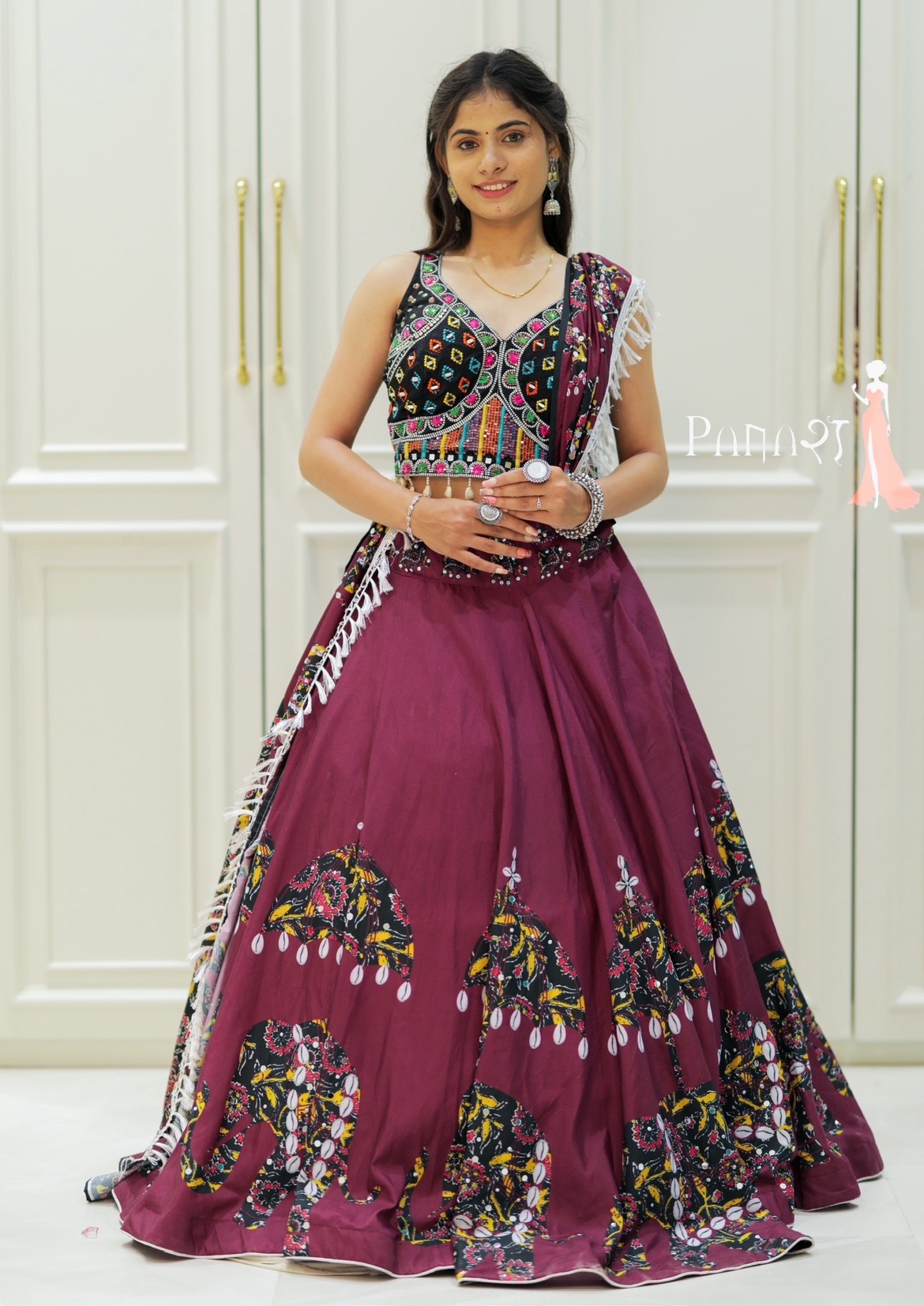 Purple & Black Navratri Lehenga 