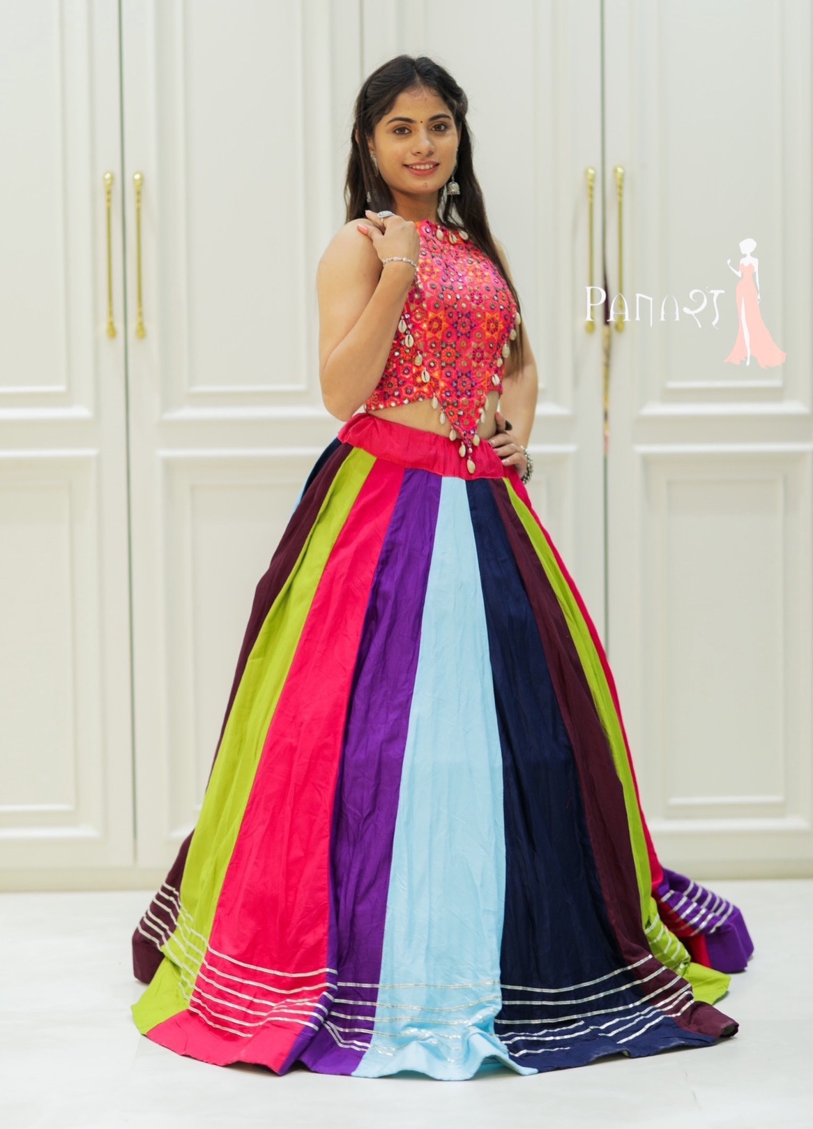 multi Colour Navratri Lehenga 