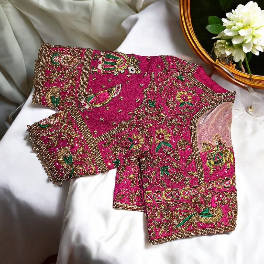 Pink bridal doli blouse