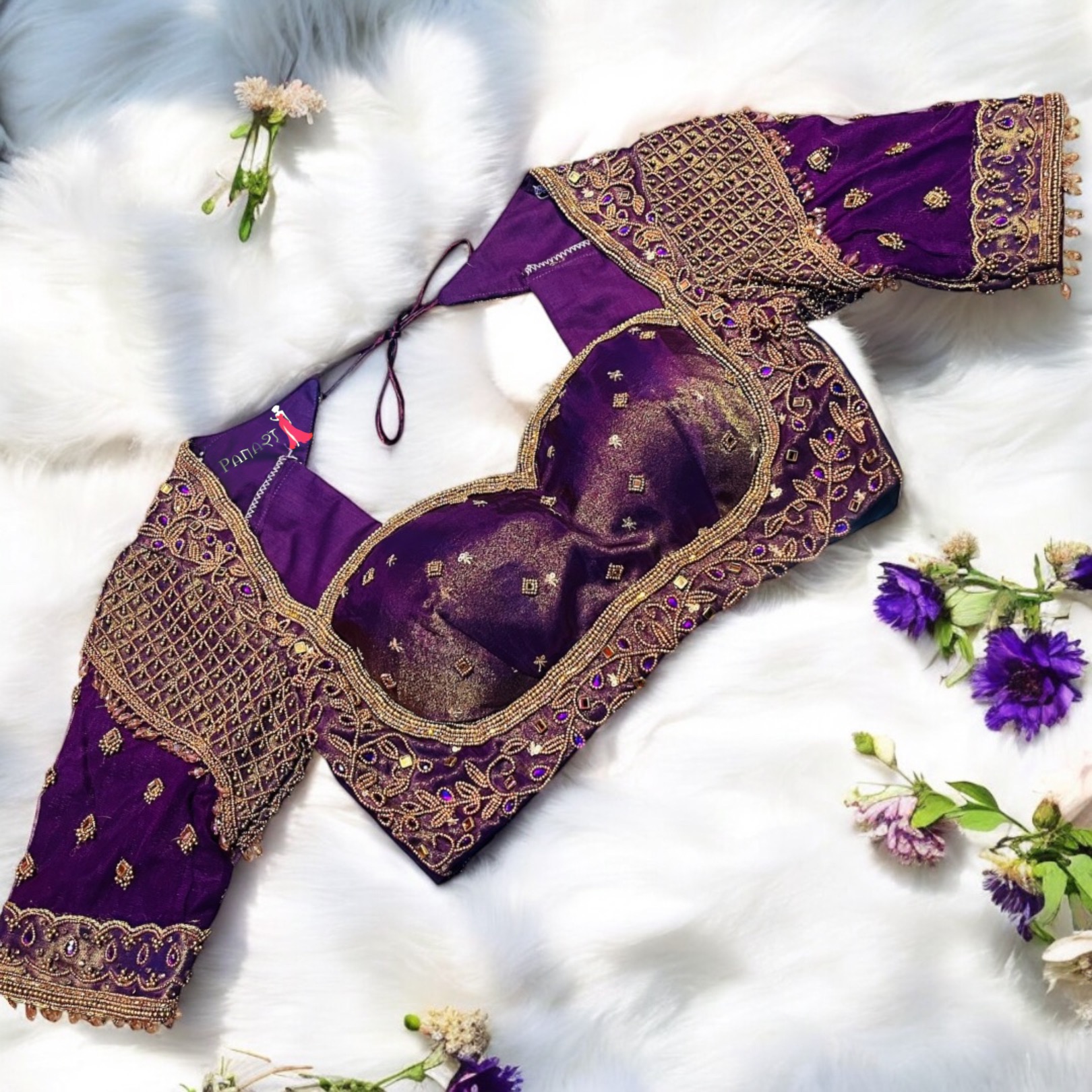 Purple work blouse 