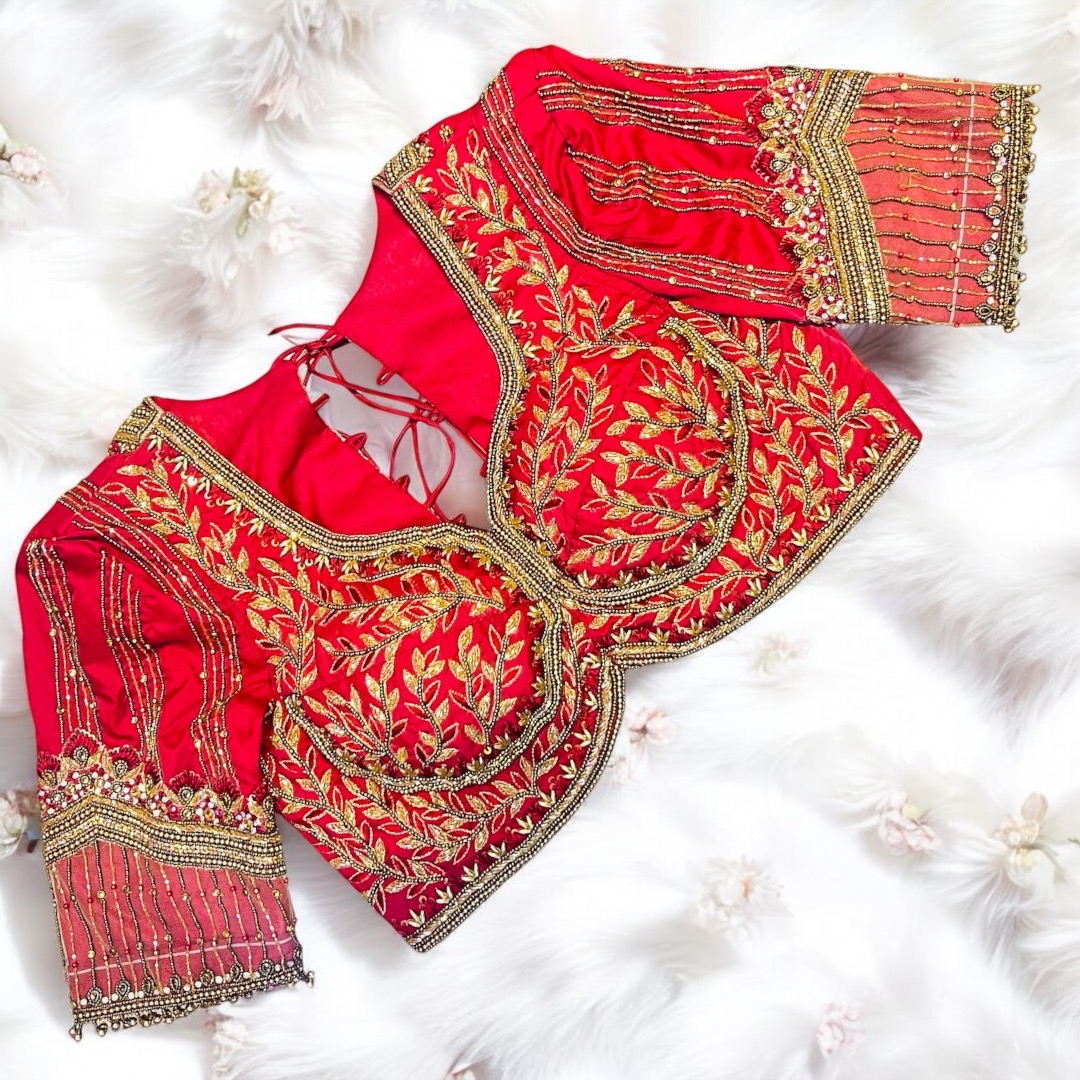 Maroon Aari Work Blouse 