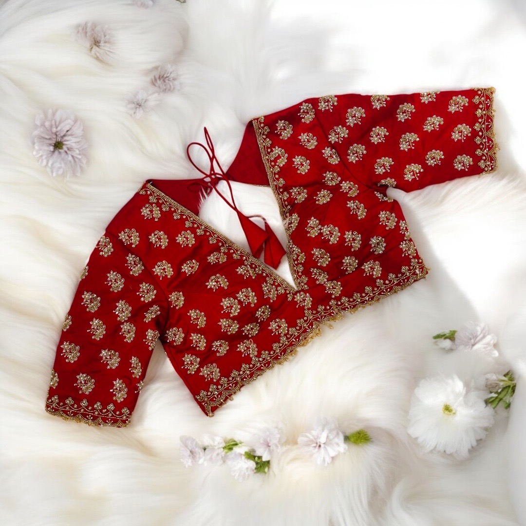 Red Sabhyasachi Work Blouse