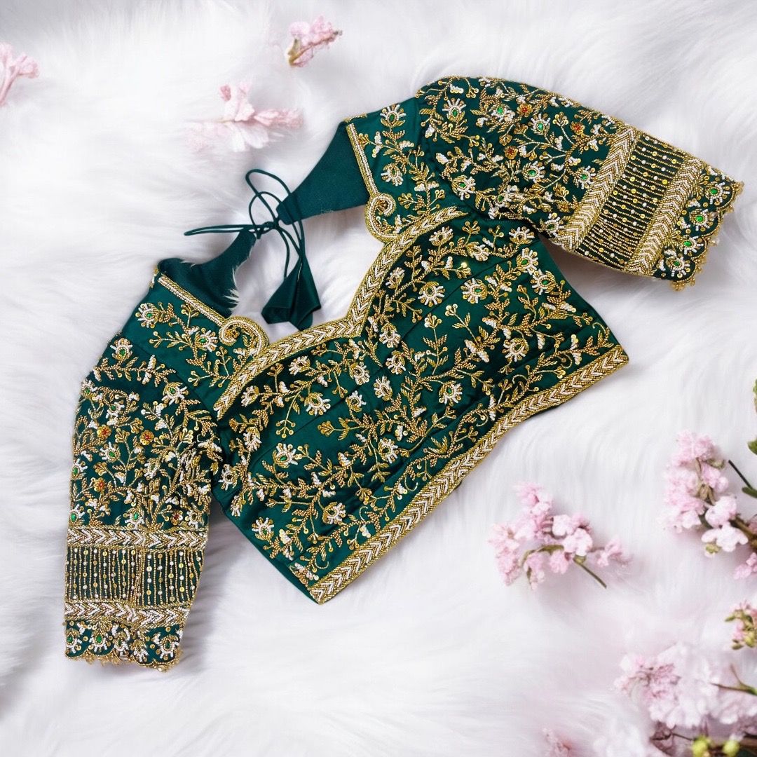 Green work blouse