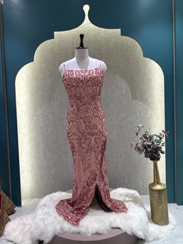 Pink Sequins bodycon gown