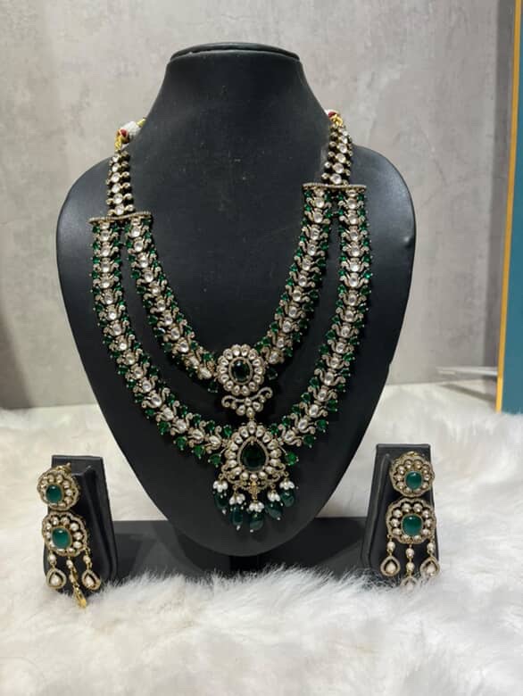 Green kundan set 