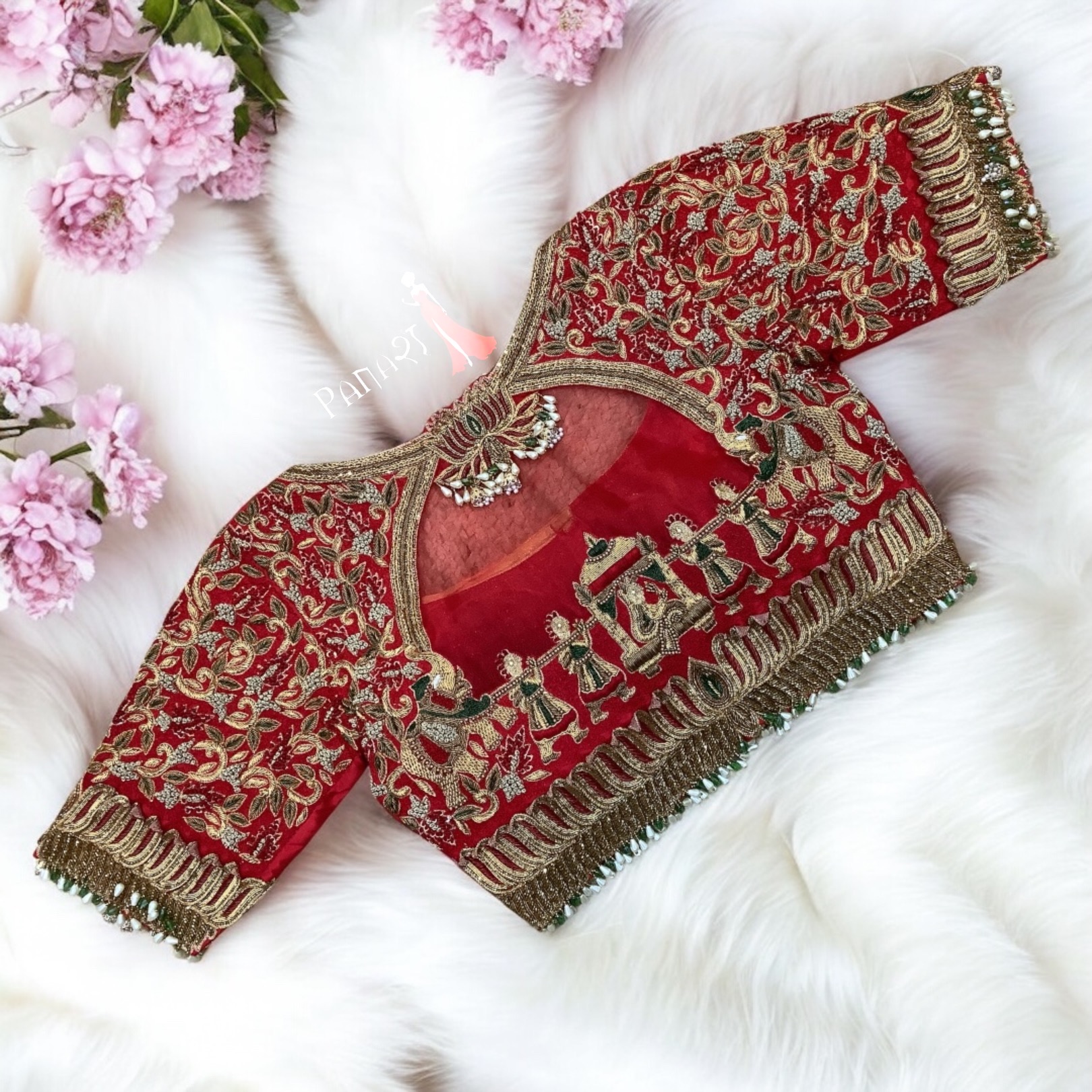 Red Full Work Blouse