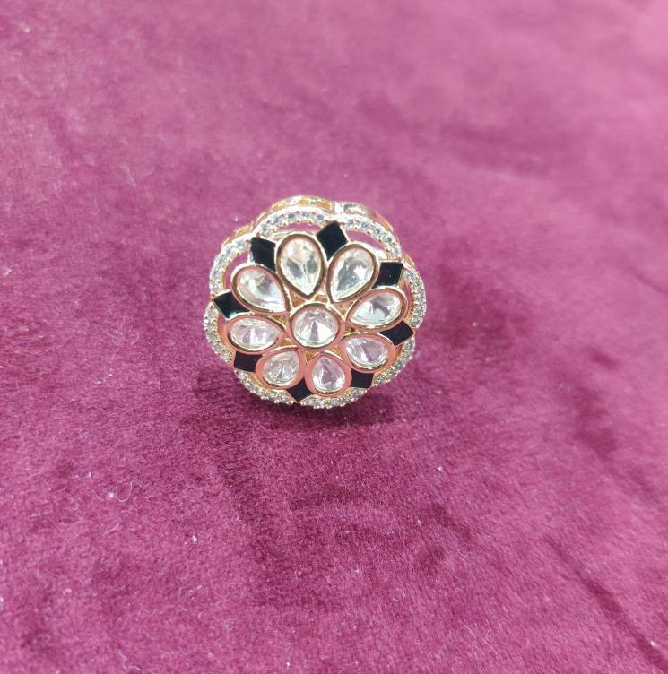 Green Kundan Handring