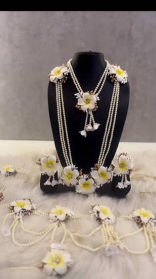 White chafa floral jewellery 