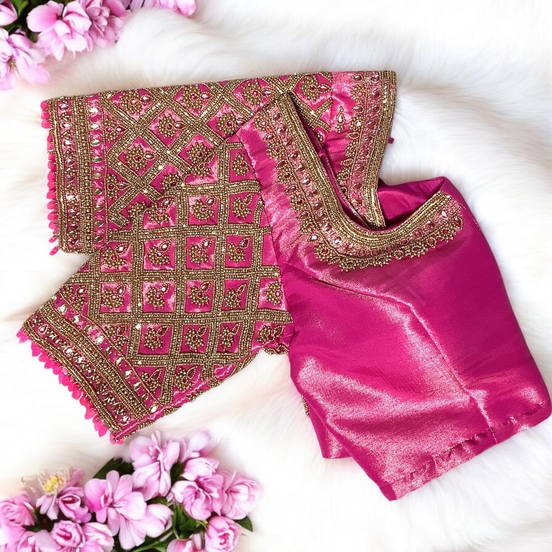 Pink aari work bls 