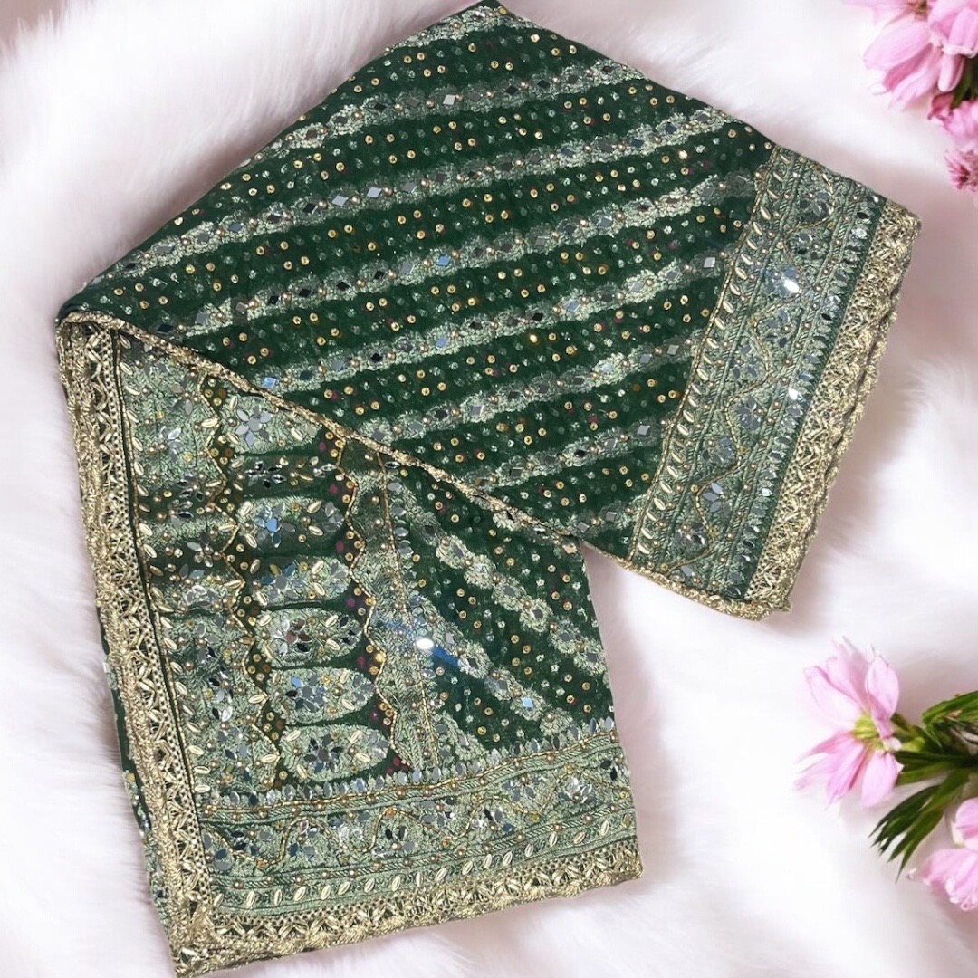 Green Handwork Duptta 