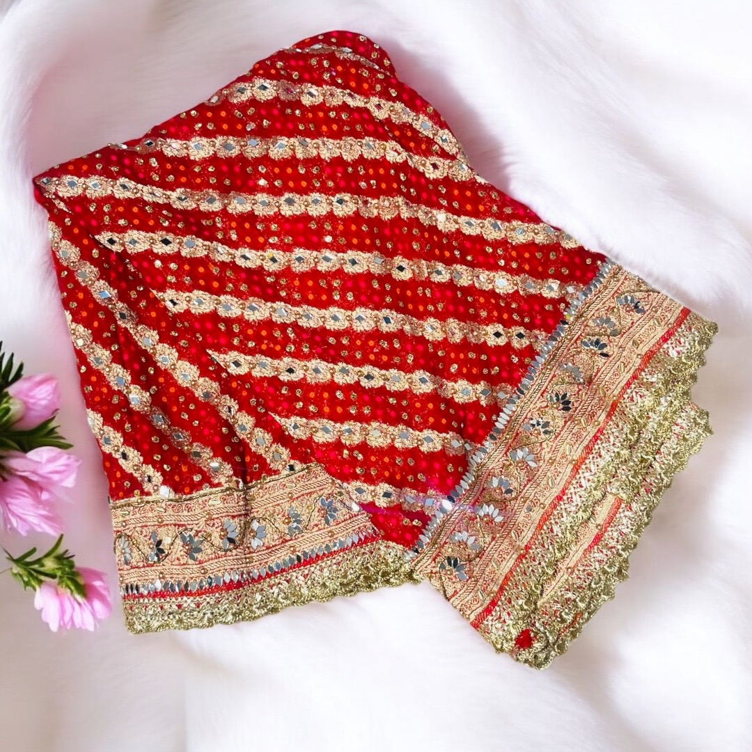 Red Handwork Duptta 