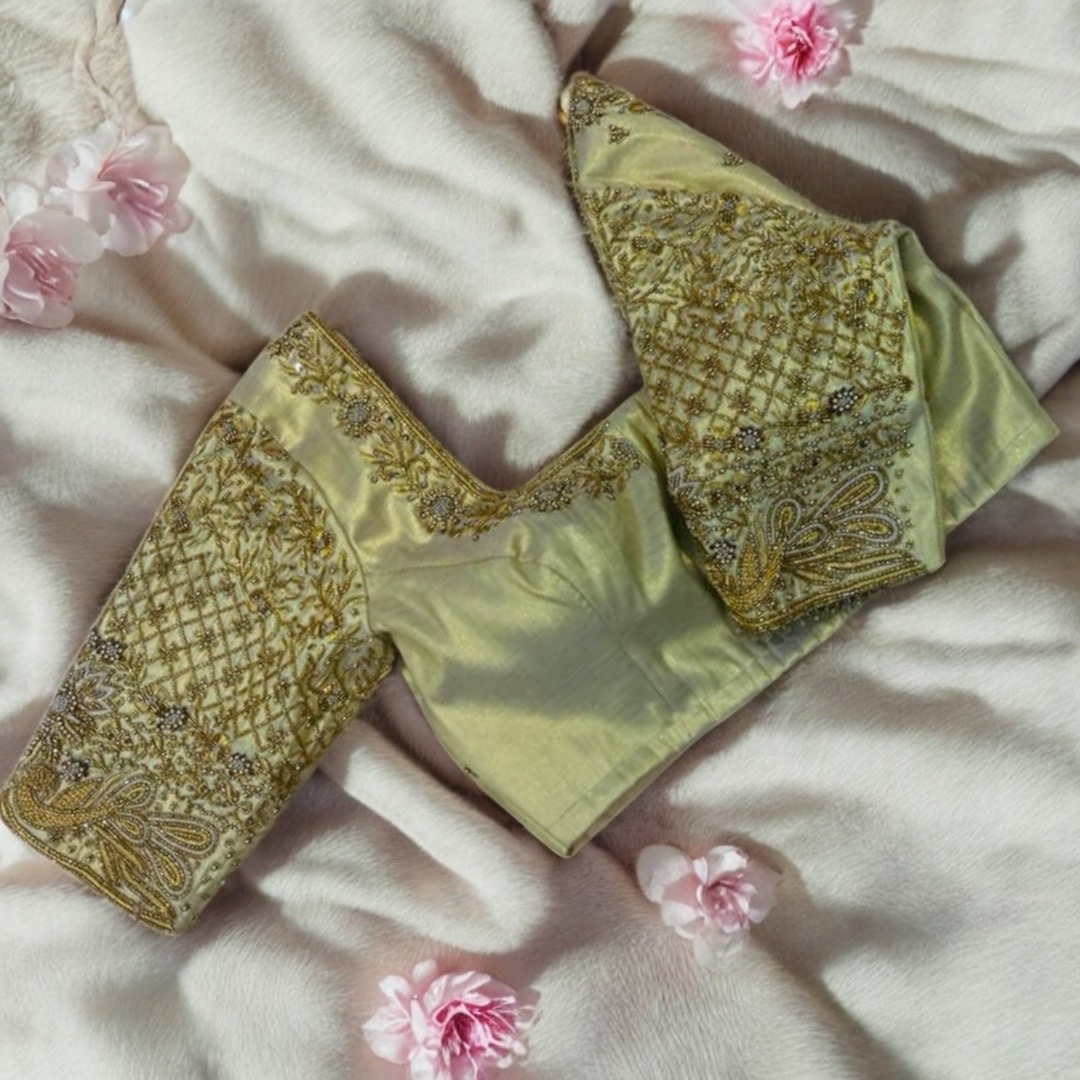 Golden Aari work Blouse 