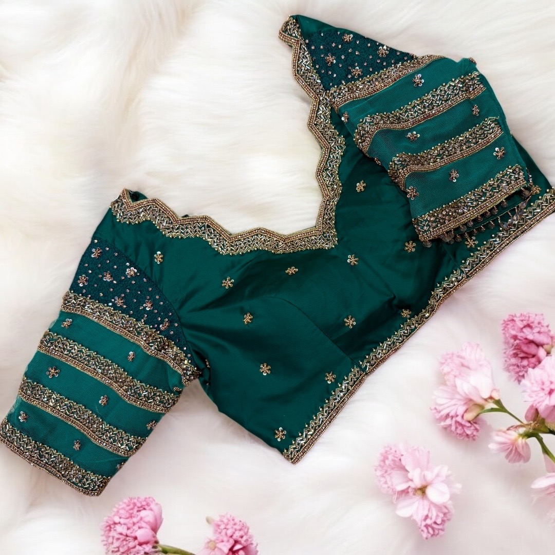 Green work blouse 