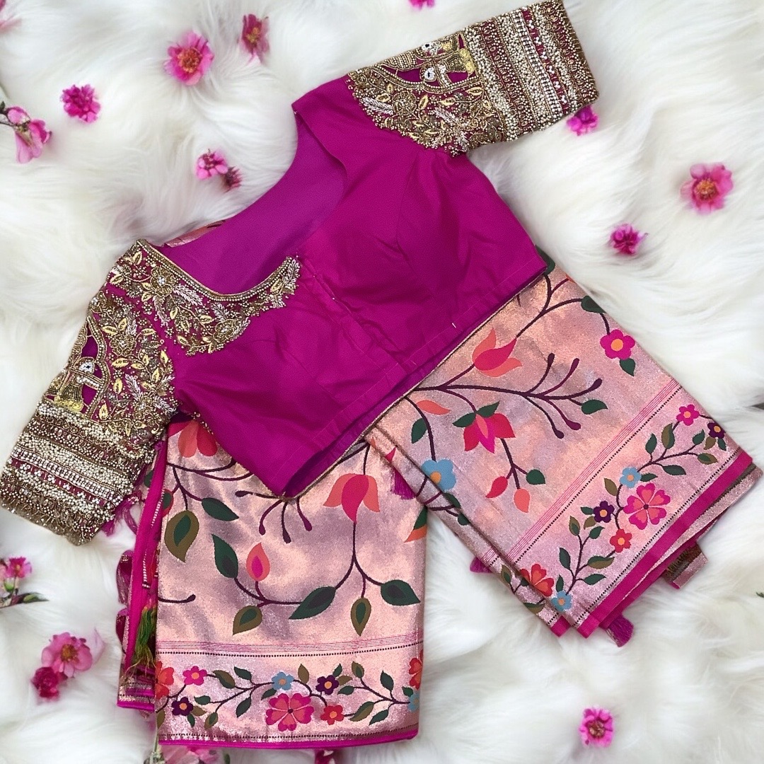 Pink paithani saree 
