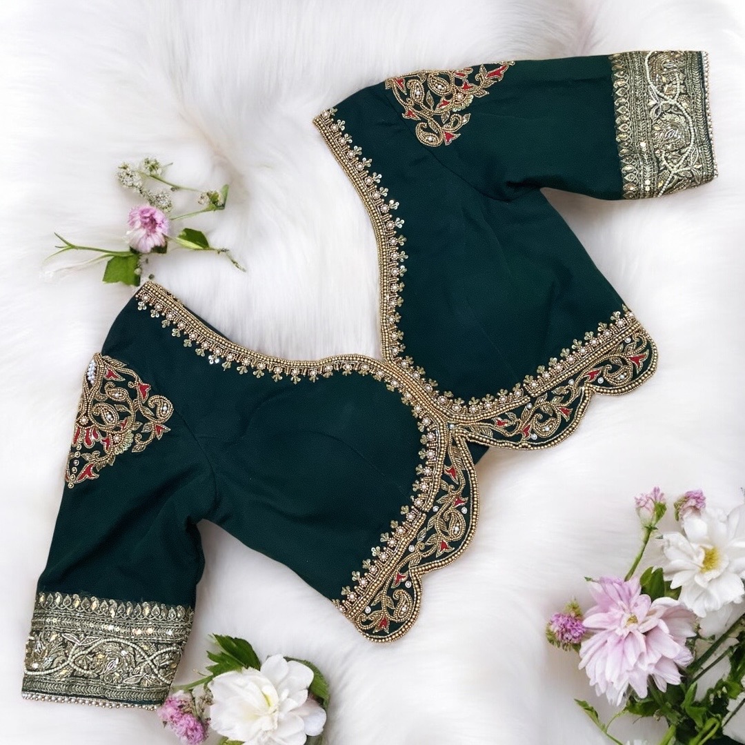 Green work blouse 