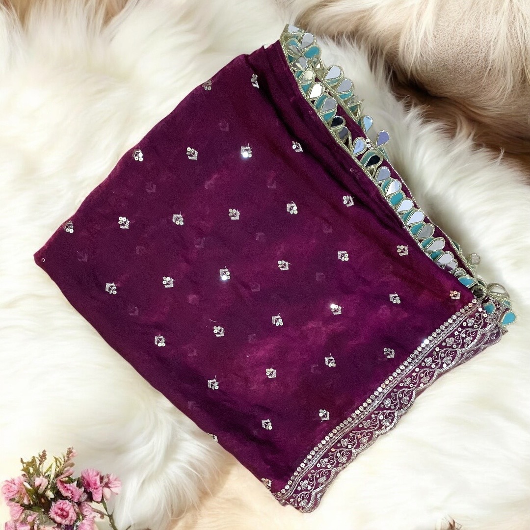 Wine dupatta