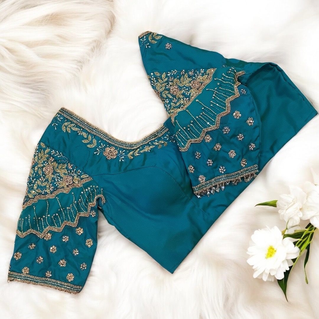Green work blouse 