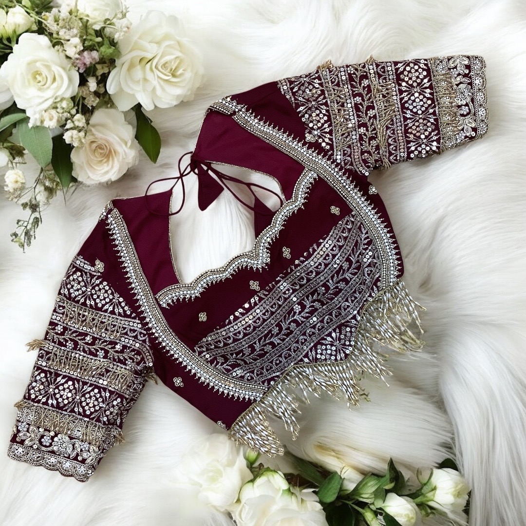 Maroon work blouse 