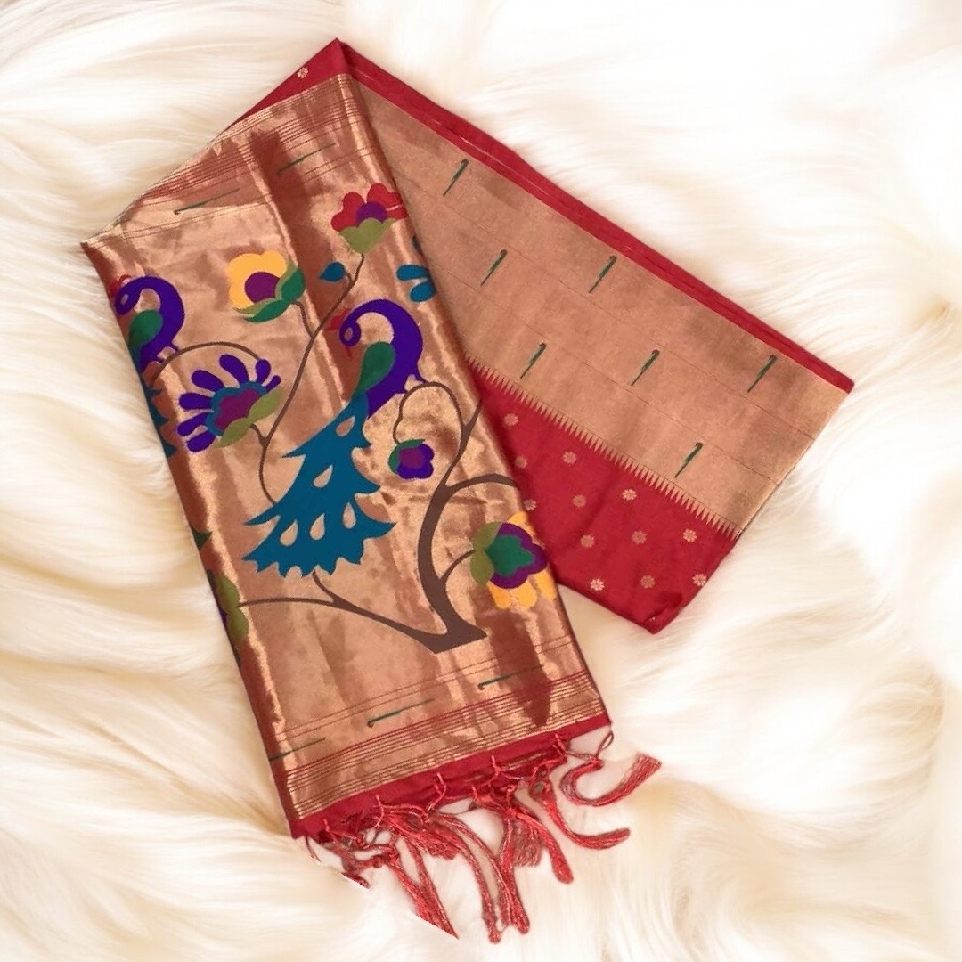 Red paithani Shela 
