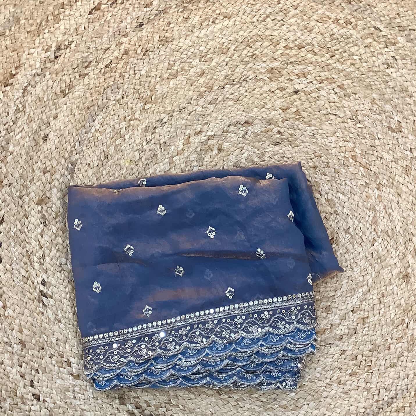 Blue organza dupta 