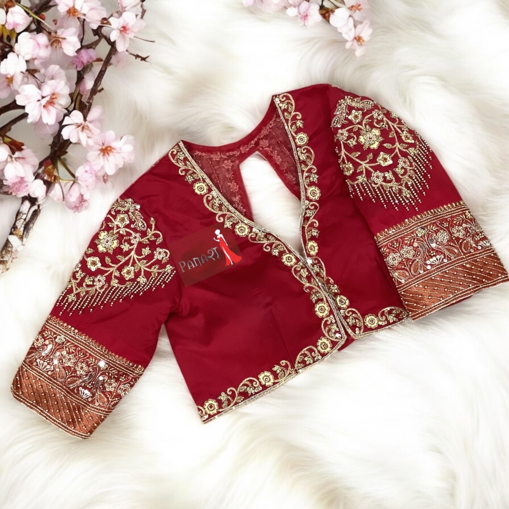 Red work blouse 