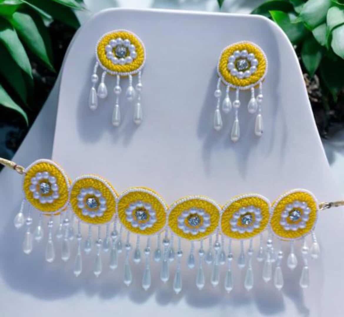 Yellow floral jwellery
