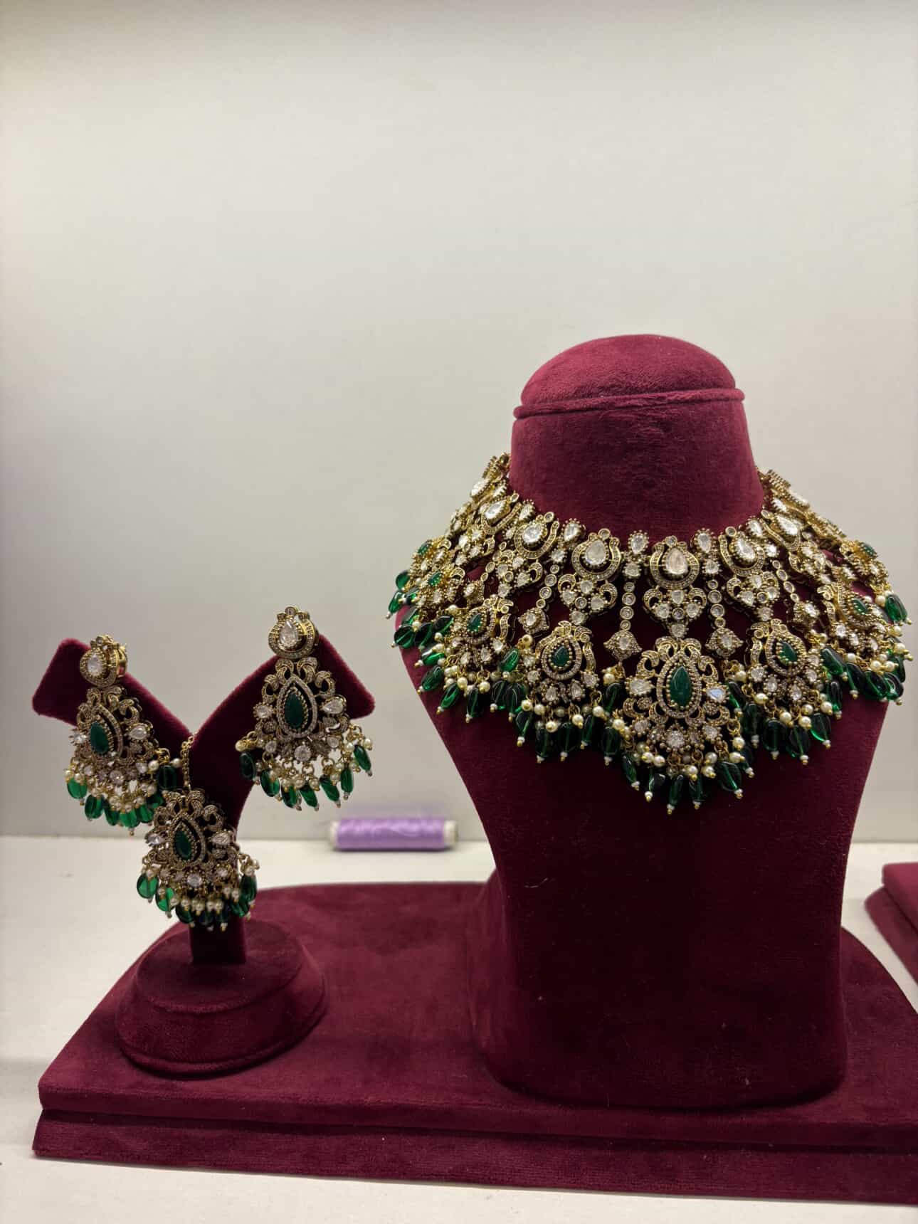 Green Pachi kundan set 