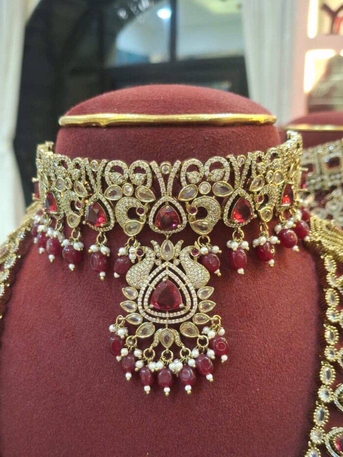Red Pachi Kundan Set 