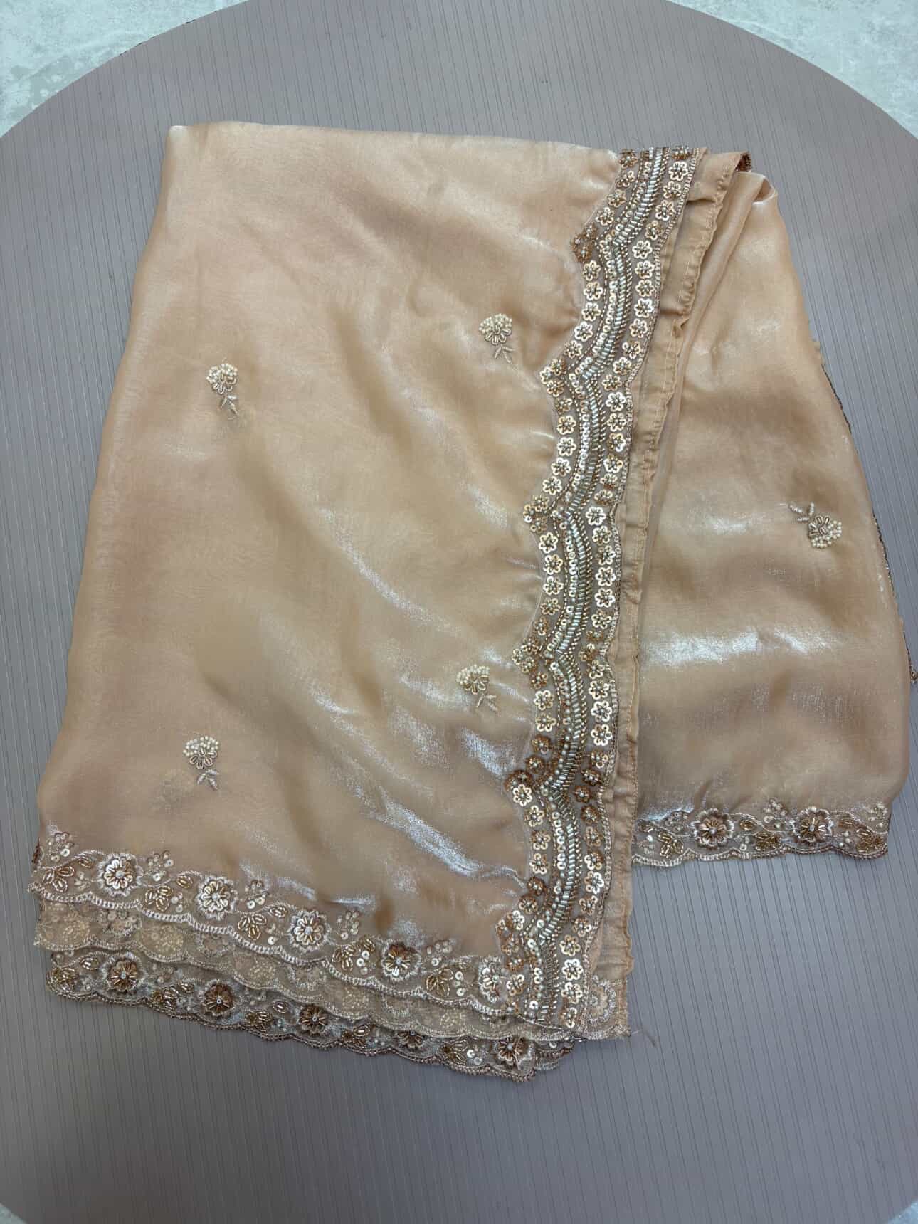 Beige Organza Dupatta