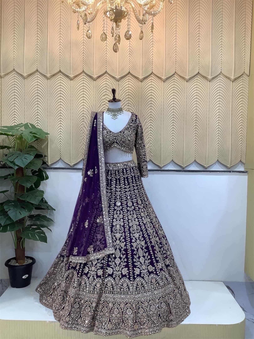 Purple New work Lehenga 