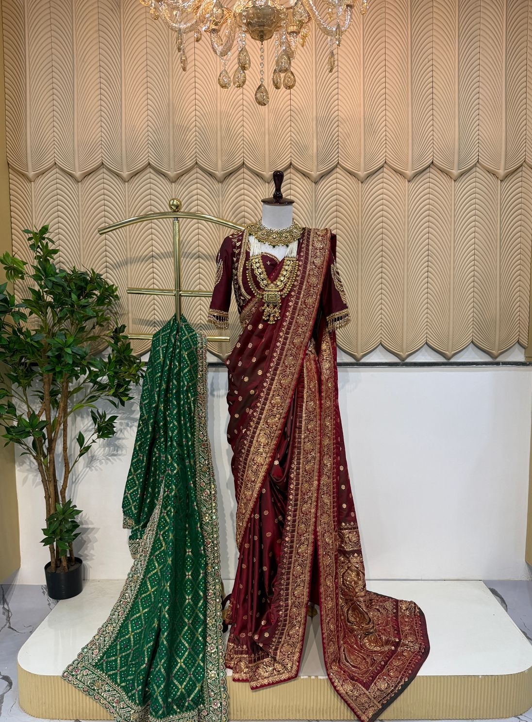 Maroon Mankarnika Saree 
