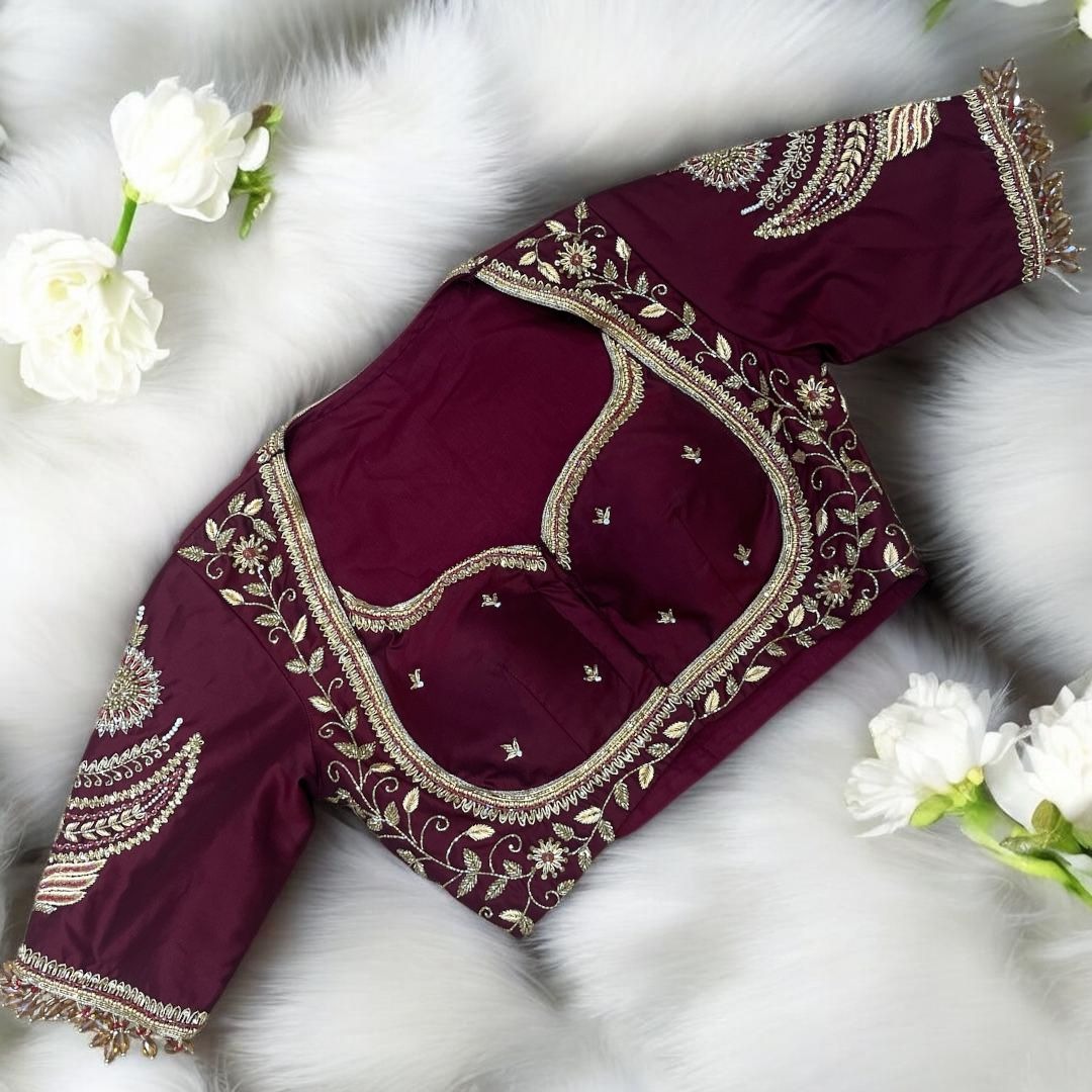 Maroon mankarnika blouse 