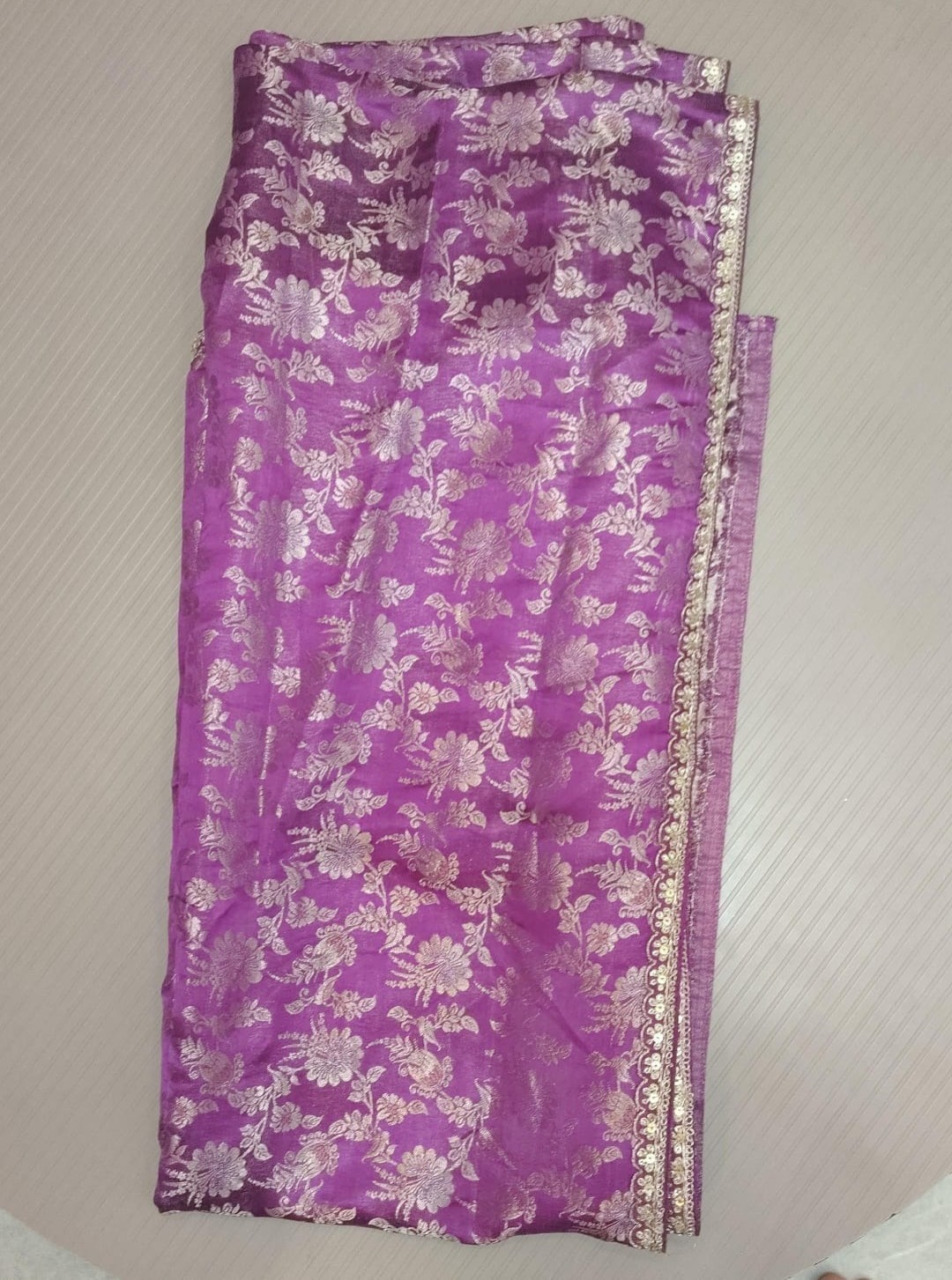purple brocade duptta 