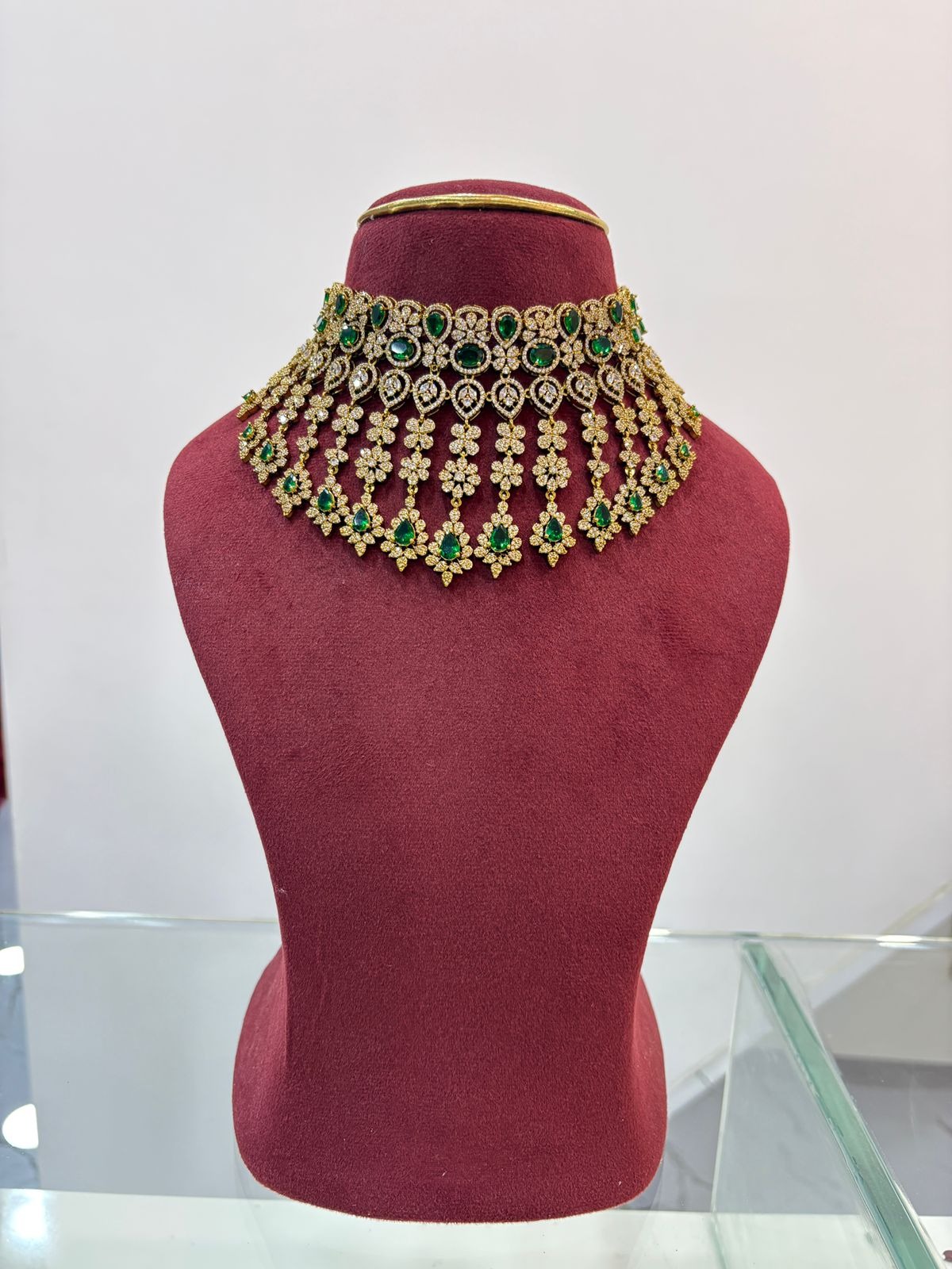 Green kundan set 