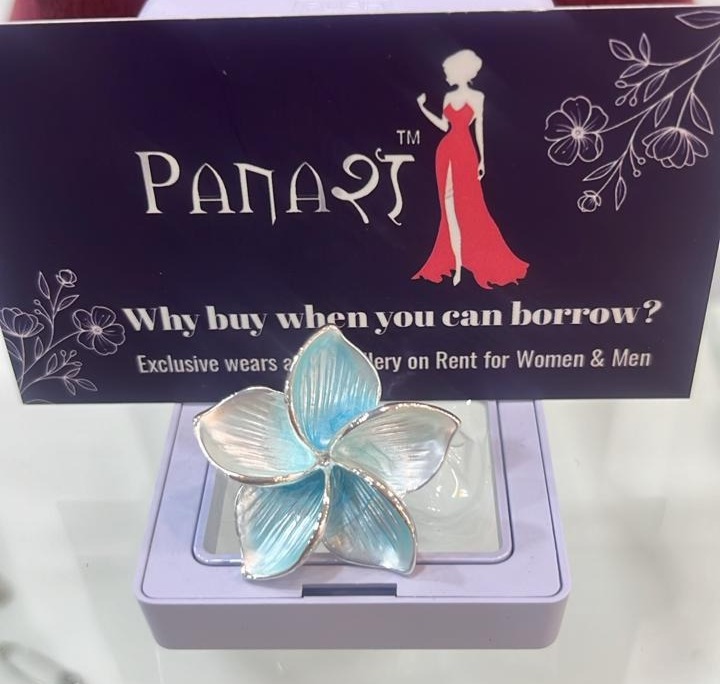 Blue flower handring 