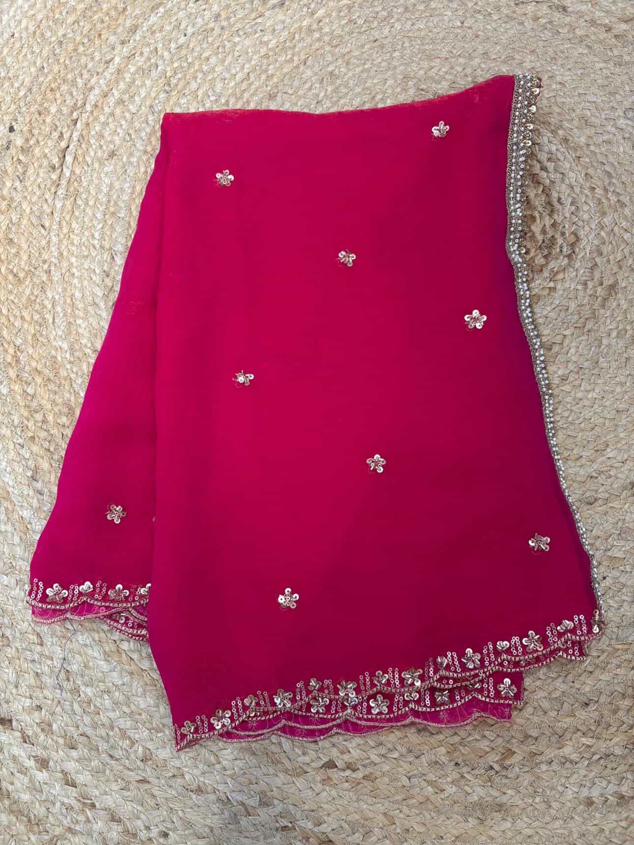 Pink organza Dupatta