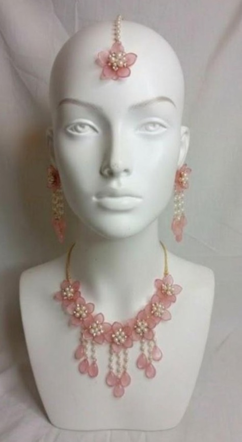 Pink floral jewellery 