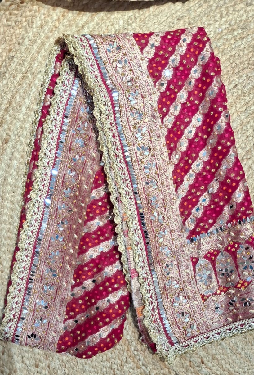 Pink Mirror dupatta