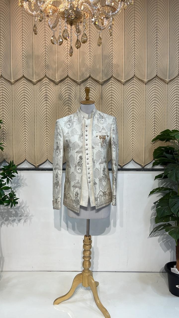 White jacket Jodhpuri 36