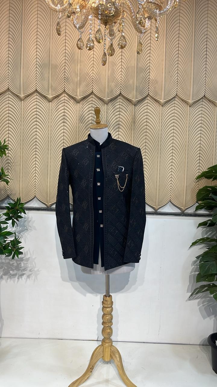 Peacock green jacket jodhpuri 36