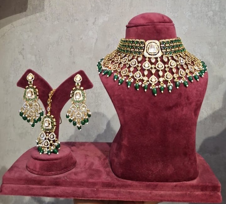 Green pachiKundan set